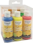 Creall vingerverf Happy, set met 6 flesjes van 80 ml in geassorteerde kleuren Creall vingerverf Happy, set met 6 flesjes van 80 ml in geassorteerde kleuren