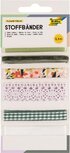 Folia stoffen linten, 6 geassorteerde kleuren, totale lengte 5,5 m, flower fields Folia stoffen linten, 6 geassorteerde kleuren, totale lengte 5,5 m, flower fields