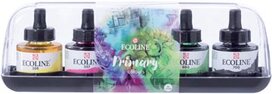Talens Ecoline waterverf flacon van 30 ml, set van 5 flacons in primaire kleuren Talens Ecoline waterverf flacon van 30 ml, set van 5 flacons in primaire kleuren
