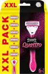 Wilkinson Quattro for Women scheermes, inclusief 6 scheerkoppen Wilkinson Quattro for Women scheermes, inclusief 6 scheerkoppen