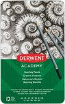 Derwent grafietpotlood Academy, blik van 12 stuks: 6B-5B-4B-3B-2B-B-HB-H-2H-3H-4H-5H Derwent grafietpotlood Academy, blik van 12 stuks: 6B-5B-4B-3B-2B-B-HB-H-2H-3H-4H-5H
