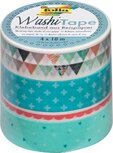 Folia washi tape pastel, pak met 4 stuks in geassorteerde kleuren Folia washi tape pastel, pak met 4 stuks in geassorteerde kleuren