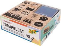 Folia stempelkit (12 stempels + 2 stempelkussens) superhelden, hout Folia stempelkit (12 stempels + 2 stempelkussens) superhelden, hout