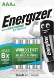 Energizer herlaadbare batterijen Extreme AAA, blister van 4 stuks Energizer herlaadbare batterijen Extreme AAA, blister van 4 stuks