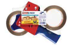 Tesa afroller voor verpakkingsplakband van maximum 50 mm, inclusief 2 rollen PP tape ft 50 mm x 66 m Tesa afroller voor verpakkingsplakband van maximum 50 mm, inclusief 2 rollen PP tape ft 50 mm x 66 m