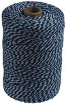Katoentouw, blauw-wit, klos van 200 g, ongeveer 250 m Katoentouw, blauw-wit, klos van 200 g, ongeveer 250 m