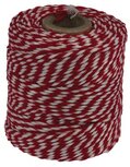 Katoentouw, rood-wit, klos van 50 g, ongeveer 55 m Katoentouw, rood-wit, klos van 50 g, ongeveer 55 m