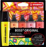 STABILO BOSS ORIGINAL markeerstift Arty, kartonnen etui van 5 stuks in geassorteerde kleuren STABILO BOSS ORIGINAL markeerstift Arty, kartonnen etui van 5 stuks in geassorteerde kleuren