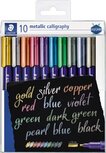 Staedtler kalligrafiepen Metallic 8325, etui van 10 stuks in geassorteerde kleuren Staedtler kalligrafiepen Metallic 8325, etui van 10 stuks in geassorteerde kleuren