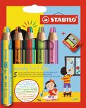 STABILO woody 3in1 duo kleurpotlood, etui van 5 stuks, assorti STABILO woody 3in1 duo kleurpotlood, etui van 5 stuks, assorti