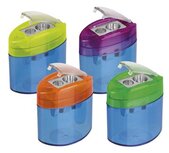 M+R potloodslijper Neo Light, 2-gaats, met reservoir, doos met 10 stuks in geassorteerde kleuren M+R potloodslijper Neo Light, 2-gaats, met reservoir, doos met 10 stuks in geassorteerde kleuren