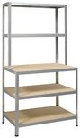 Avasco rek Strong Work, ft 186 x 100 x 60/30 cm, 5 legborden, gegalvaniseerd Avasco rek Strong Work, ft 186 x 100 x 60/30 cm, 5 legborden, gegalvaniseerd