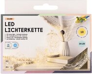 Folia lichtslinger LED, 20 LED's, 2,20 m, op batterijen, pak van 10 stuks Folia lichtslinger LED, 20 LED's, 2,20 m, op batterijen, pak van 10 stuks