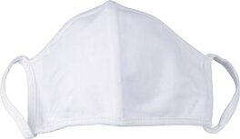 Wasbaar mondmasker, uni wit, maat: universeel, pak van 5 stuks Wasbaar mondmasker, uni wit, maat: universeel, pak van 5 stuks