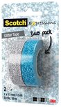 Scotch Expressions glitter tape, 15 mm x 5 m, blister met 2 stuks in geassorteerde kleuren Scotch Expressions glitter tape, 15 mm x 5 m, blister met 2 stuks in geassorteerde kleuren