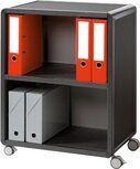 Paperflow universeel mobiel meubel, 2 compartimenten, zwart Paperflow universeel mobiel meubel, 2 compartimenten, zwart