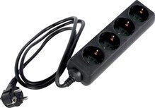 Perel contactdoos met 4 stopcontacten, zwart, voor Nederland Perel contactdoos met 4 stopcontacten, zwart, voor Nederland