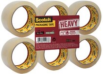 Scotch verpakkingsplakband Heavy, ft 50 mm x 66 m, transparant, pak van 6 stuks Scotch verpakkingsplakband Heavy, ft 50 mm x 66 m, transparant, pak van 6 stuks