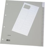 Q-CONNECT neutrale tabbladen, A4, PP, 12 tabs, grijs Q-CONNECT neutrale tabbladen, A4, PP, 12 tabs, grijs