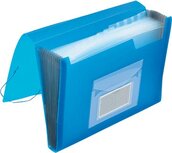 Q-CONNECT voorordner, A4, PP, met 13 vakken, elastieksluiting, transparant blauw Q-CONNECT voorordner, A4, PP, met 13 vakken, elastieksluiting, transparant blauw