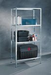 Practo rek Galva 200 x 100 x 50 cm, metaal, boutloos, 4 legborden Practo rek Galva 200 x 100 x 50 cm, metaal, boutloos, 4 legborden