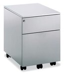Mobo ladenblok Universal, 1 lade + 1 hangmappenlade, op wieltjes, aluminium Mobo ladenblok Universal, 1 lade + 1 hangmappenlade, op wieltjes, aluminium