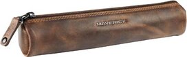 Maverick lederen pennenzak, rond, small, bruin Maverick lederen pennenzak, rond, small, bruin