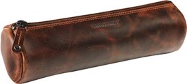 Maverick lederen pennenzak, rond, large, bruin Maverick lederen pennenzak, rond, large, bruin