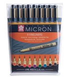 Sakura tekenstift Pigma Micron 05, etui van 9 stuks in geassorteerde kleuren Sakura tekenstift Pigma Micron 05, etui van 9 stuks in geassorteerde kleuren