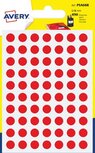 Avery PSA08R ronde markeringsetiketten, diameter 8 mm, blister van 490 stuks, rood Avery PSA08R ronde markeringsetiketten, diameter 8 mm, blister van 490 stuks, rood