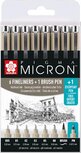 Sakura tekenstift Pigma Micron set van 7+1, zwart Sakura tekenstift Pigma Micron set van 7+1, zwart