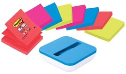 Post-it Super Sticky Z-notes dispenser met 8 blokken 76 x 76 mm geassorteerde kleuren Post-it Super Sticky Z-notes dispenser met 8 blokken 76 x 76 mm geassorteerde kleuren
