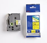 Brother TZe tape voor P-Touch 24 mm, zwart op geel Brother TZe tape voor P-Touch 24 mm, zwart op geel