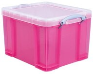 Really Useful Box opbergdoos 35 liter, transparant, helroze Really Useful Box opbergdoos 35 liter, transparant, helroze