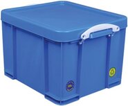 Really Useful Box opbergdoos 35 liter, neonblauw met witte handvaten Really Useful Box opbergdoos 35 liter, neonblauw met witte handvaten