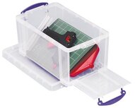 Really Useful Box opbergdoos 8 liter met opening aan de voorkant, transparant Really Useful Box opbergdoos 8 liter met opening aan de voorkant, transparant