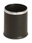 V-part ronde dubbelwandige papierbak met lederlook 10 l, zwart V-part ronde dubbelwandige papierbak met lederlook 10 l, zwart
