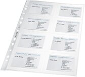 Leitz showtas ft A4 voor visitekaartjes, uit PP, pak van 10 stuks, 11-gaats perforatie Leitz showtas ft A4 voor visitekaartjes, uit PP, pak van 10 stuks, 11-gaats perforatie
