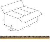 Verzenddoos, enkele golf, 4,5 mm, bruin, ft 305 x 220 x 250 cm Verzenddoos, enkele golf, 4,5 mm, bruin, ft 305 x 220 x 250 cm
