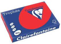 Clairefontaine Trophée Intens, gekleurd papier, A3, 80 g, 500 vel, koraalrood Clairefontaine Trophée Intens, gekleurd papier, A3, 80 g, 500 vel, koraalrood