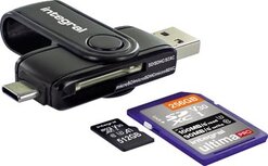 Integral SD / Micro SD USB 3.0 & USB-C geheugenkaartlezer Integral SD / Micro SD USB 3.0 & USB-C geheugenkaartlezer