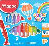Maped viltstift Color'Peps Jumbo Early Age, etui van 12 stuks, assorti Maped viltstift Color'Peps Jumbo Early Age, etui van 12 stuks, assorti