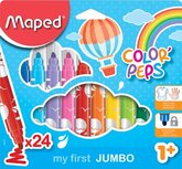 Maped viltstift Color'Peps Jumbo Early Age, etui van 24 stuks in geassorteerde kleuren Maped viltstift Color'Peps Jumbo Early Age, etui van 24 stuks in geassorteerde kleuren