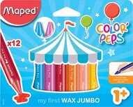 Maped waskrijt Color'Peps Jumbo Early Age, doos van 12 stuks in geassorteerde kleuren Maped waskrijt Color'Peps Jumbo Early Age, doos van 12 stuks in geassorteerde kleuren