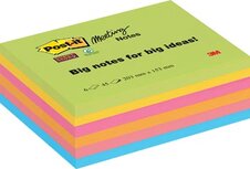 Post-it Super Sticky Meeting notes, 45 vel, ft 203 x 153 mm, geassorteerde kleuren, pak van 6 blokken Post-it Super Sticky Meeting notes, 45 vel, ft 203 x 153 mm, geassorteerde kleuren, pak van 6 blokken