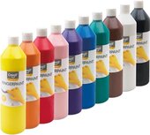 Creall vingerverf Happy, set met 10 flesjes van 750 ml in geassorteerde kleuren Creall vingerverf Happy, set met 10 flesjes van 750 ml in geassorteerde kleuren