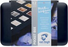 Van Gogh aquarelverf, pocketbox met 12 napjes, metallic- en interference kleuren Van Gogh aquarelverf, pocketbox met 12 napjes, metallic- en interference kleuren