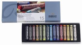 Rembrandt softpastels, doos met 15 pastels Rembrandt softpastels, doos met 15 pastels
