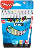 Maped penseelstift Brush, 10 stuks in een kartonnen etui Maped penseelstift Brush, 10 stuks in een kartonnen etui