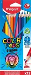 Maped kleurpotlood Color'Peps Strong, 12 potloden in een kartonnen etui Maped kleurpotlood Color'Peps Strong, 12 potloden in een kartonnen etui